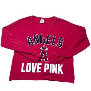 Los Angeles Angels x Victoria's Secret PINK Crewneck Sweatshirt Womens XS Red